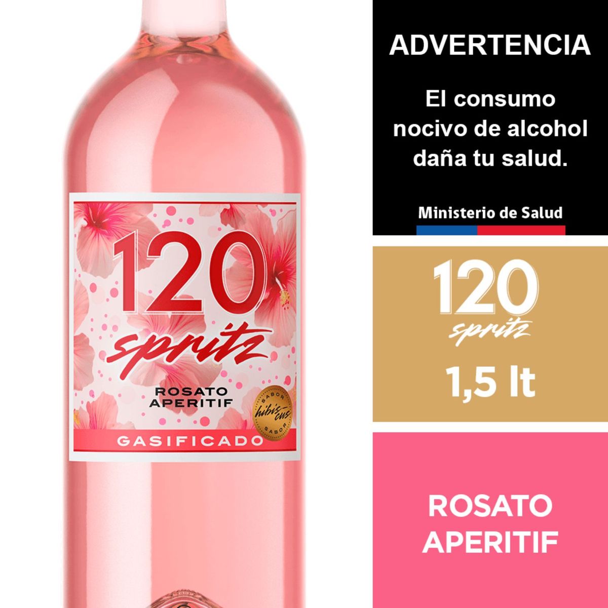120 - Cóctel de Vino 120 Spritz Rosato Aperitif 6° 1.5 L