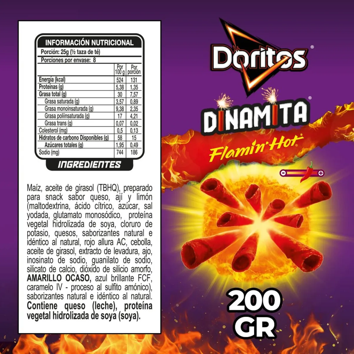 DORITOS - Snack Doritos Dinamita Sabor Flamin Hot 200 g