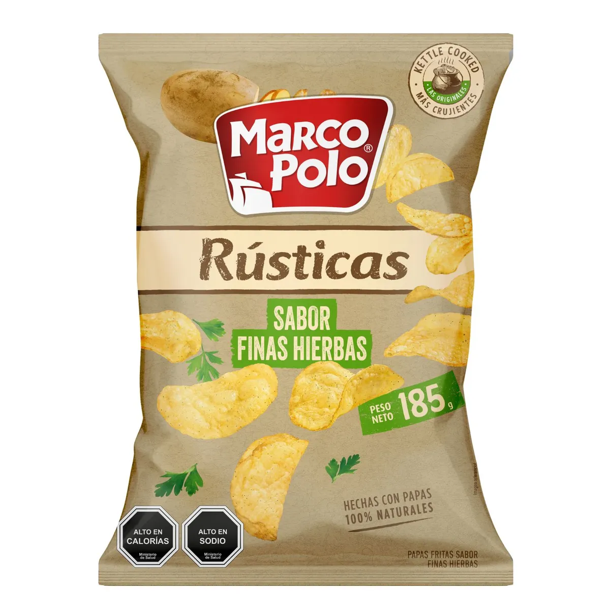 MARCO POLO - Papas Fritas Rústicas Sabor Finas Hierbas Marco Polo 185 gr