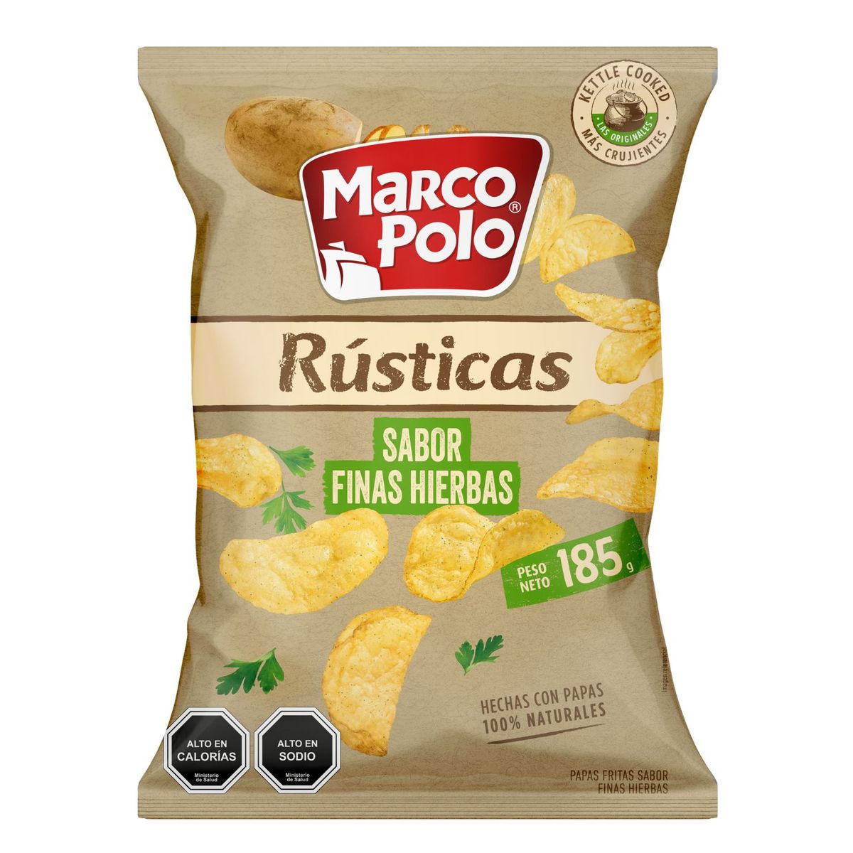 MARCO POLO - Papas Fritas Rústicas Sabor Finas Hierbas Marco Polo 185 gr