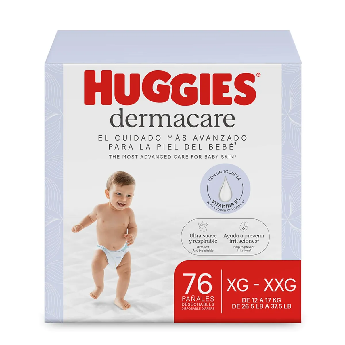HUGGIES - Pañales Desechables Dermacare XG/XXG Huggies 76 un