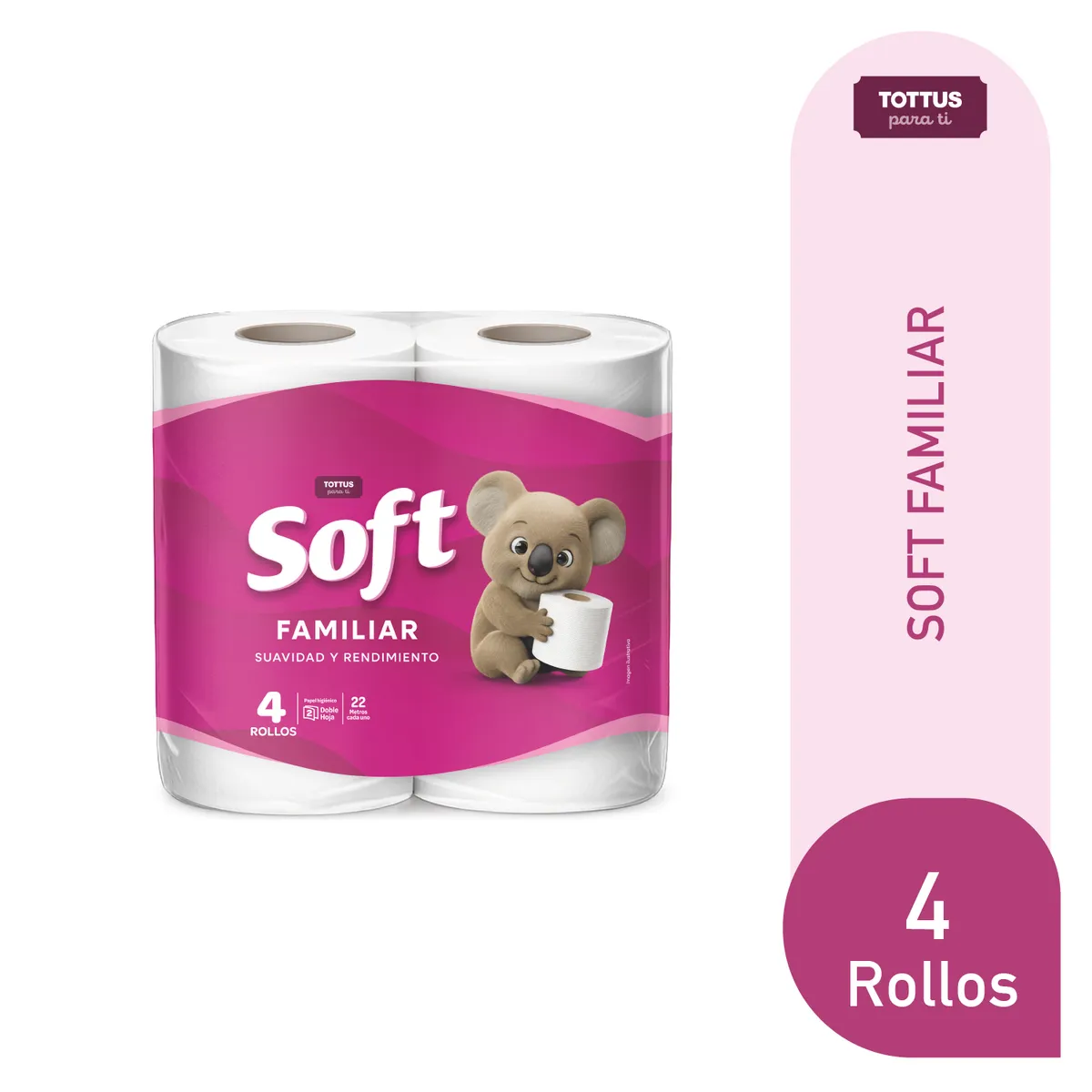 SOFT - Papel Higiénico Familiar 22 mts Soft 4 un