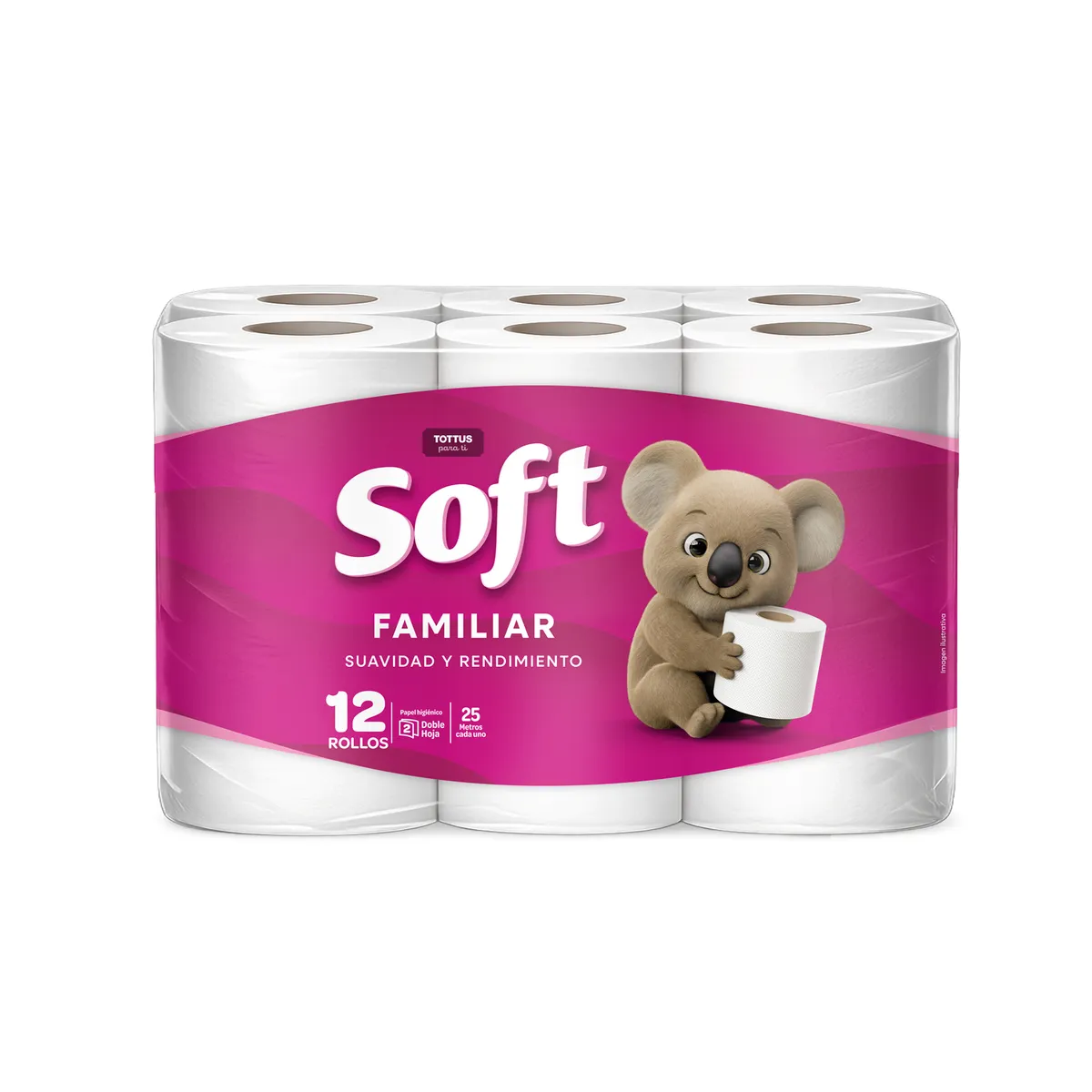 SOFT - PAPEL HIGIENICO 25 M DH FAM SOFT 12 UN