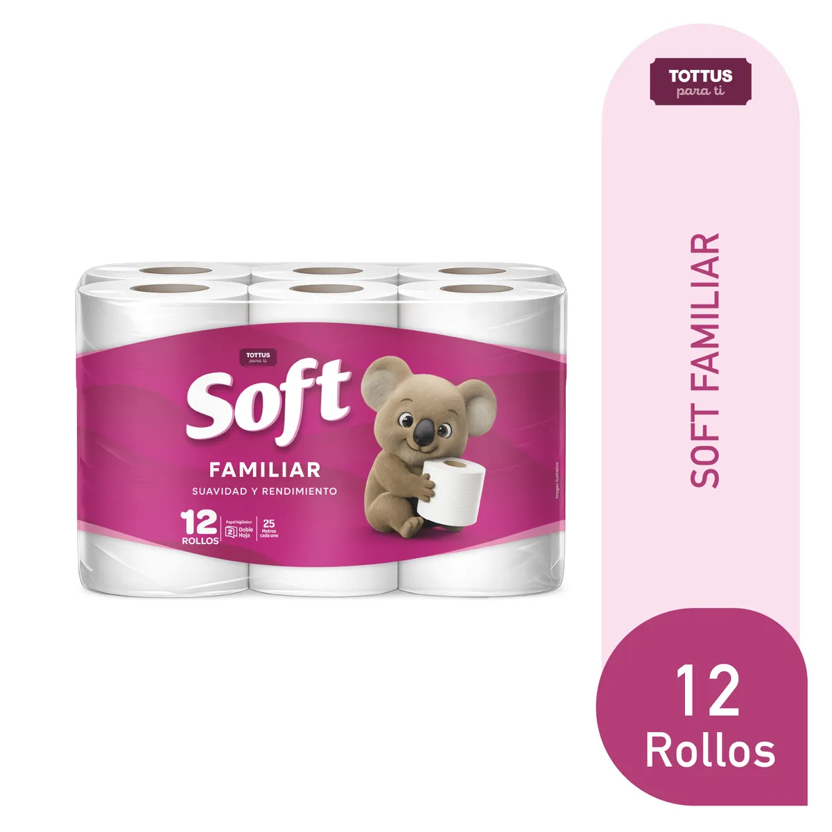 SOFT - PAPEL HIGIENICO 25 M DH FAM SOFT 12 UN