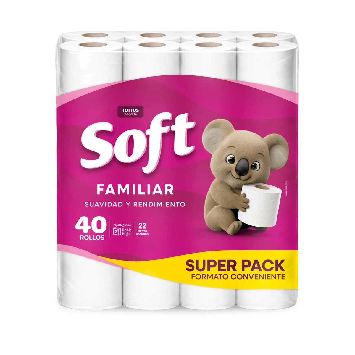 SOFT - PAPEL HIGIENICO 22 M DH FAM SOFT 40 UN