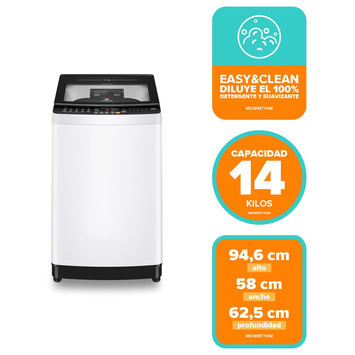 MADEMSA - Lavadora Carga Superior 14Kg Mdwmt Bco Mademsa