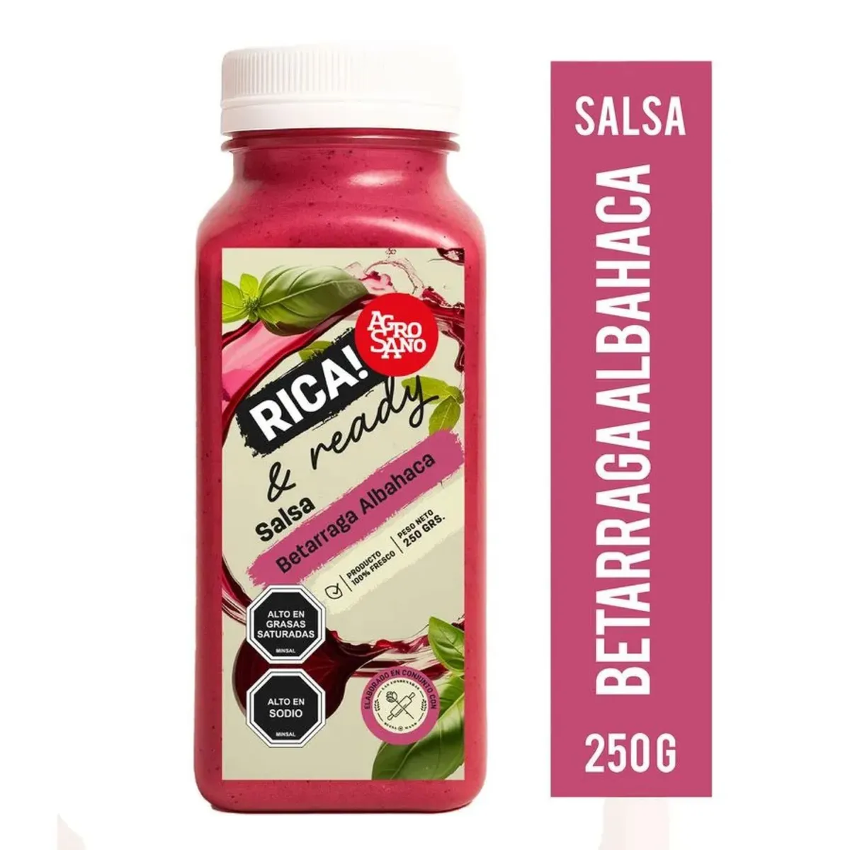 AGROSANO - Salsa de Betarraga y Albahaca Agrosano 250 ml