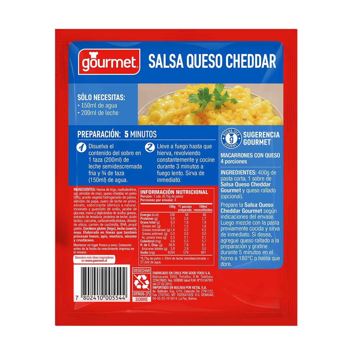 GOURMET - Salsa de Queso Cheddar Gourmet 35 g