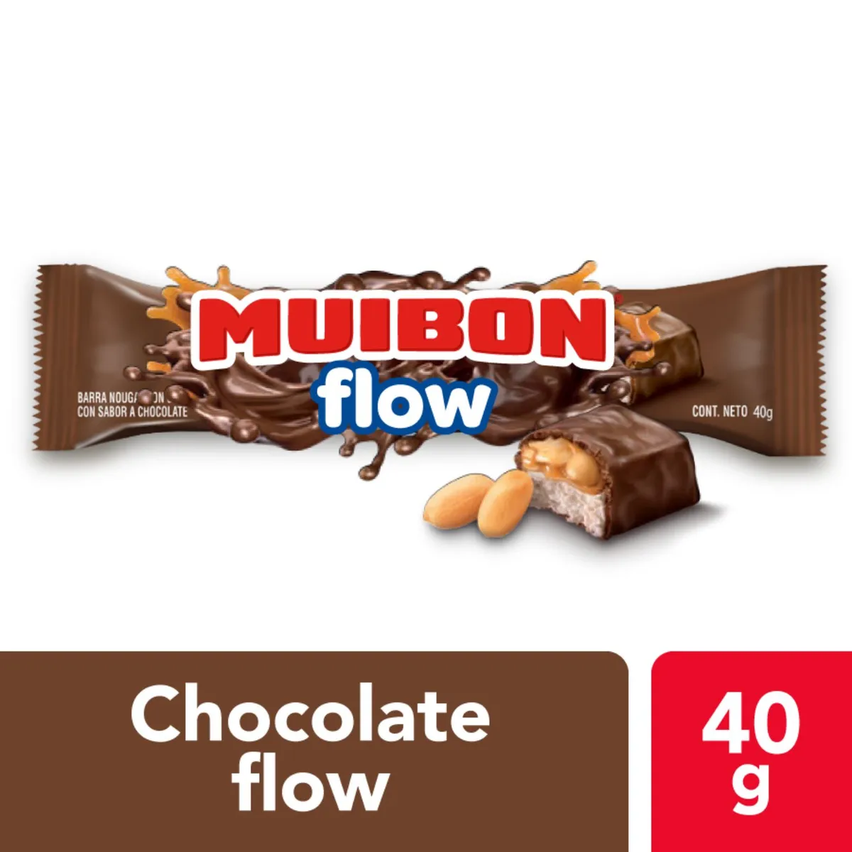 MUIBON - Chocolate en Barra Nougat Flow Muibon 40 g