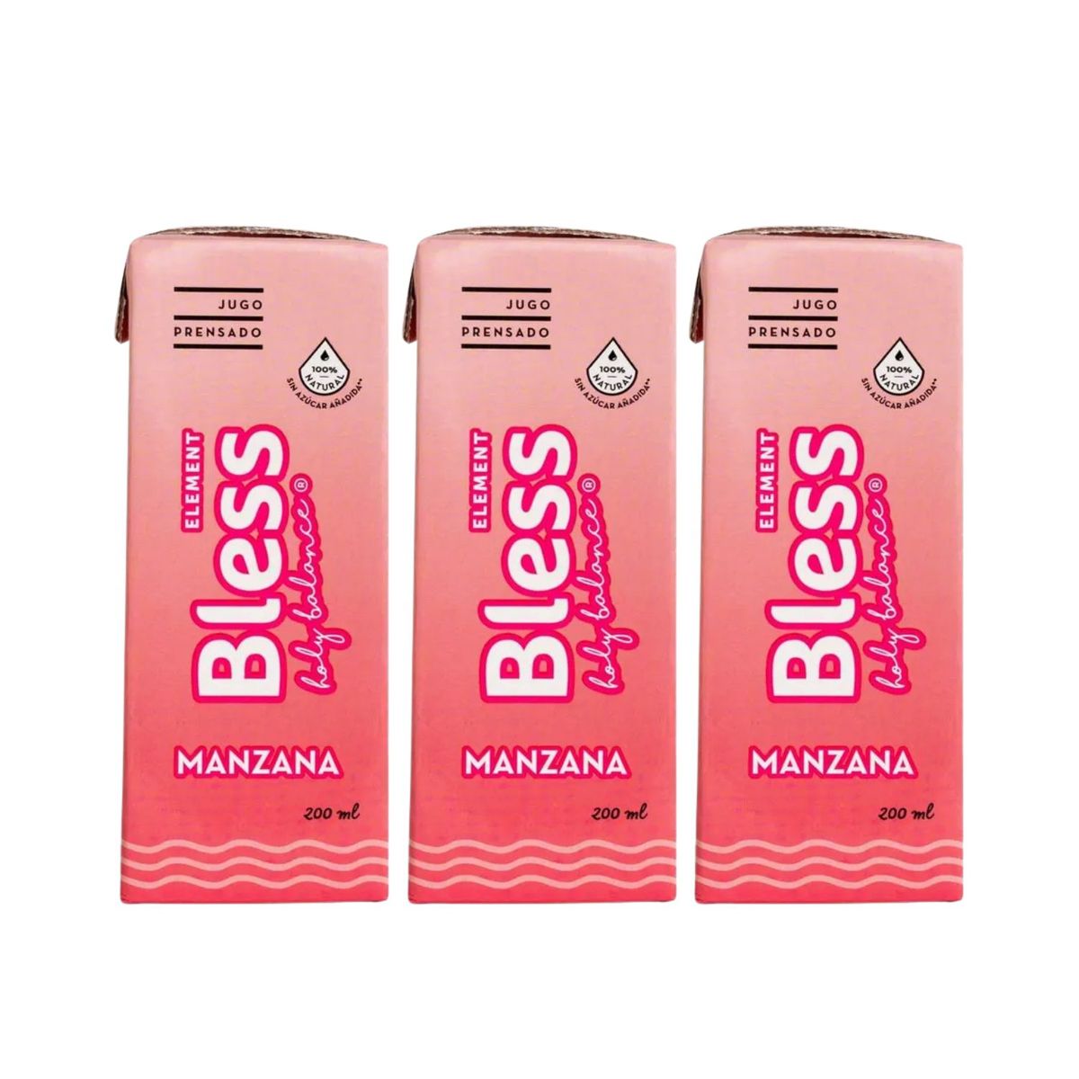 BLESS - Tripack Jugo Prensado Bless Manzana 3 x 200 ml