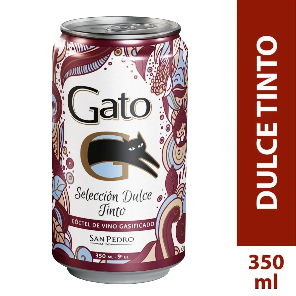 GATO - Cóctel de Vino Tinto Dulce Gasificado Gato Lata 9° 350 ml