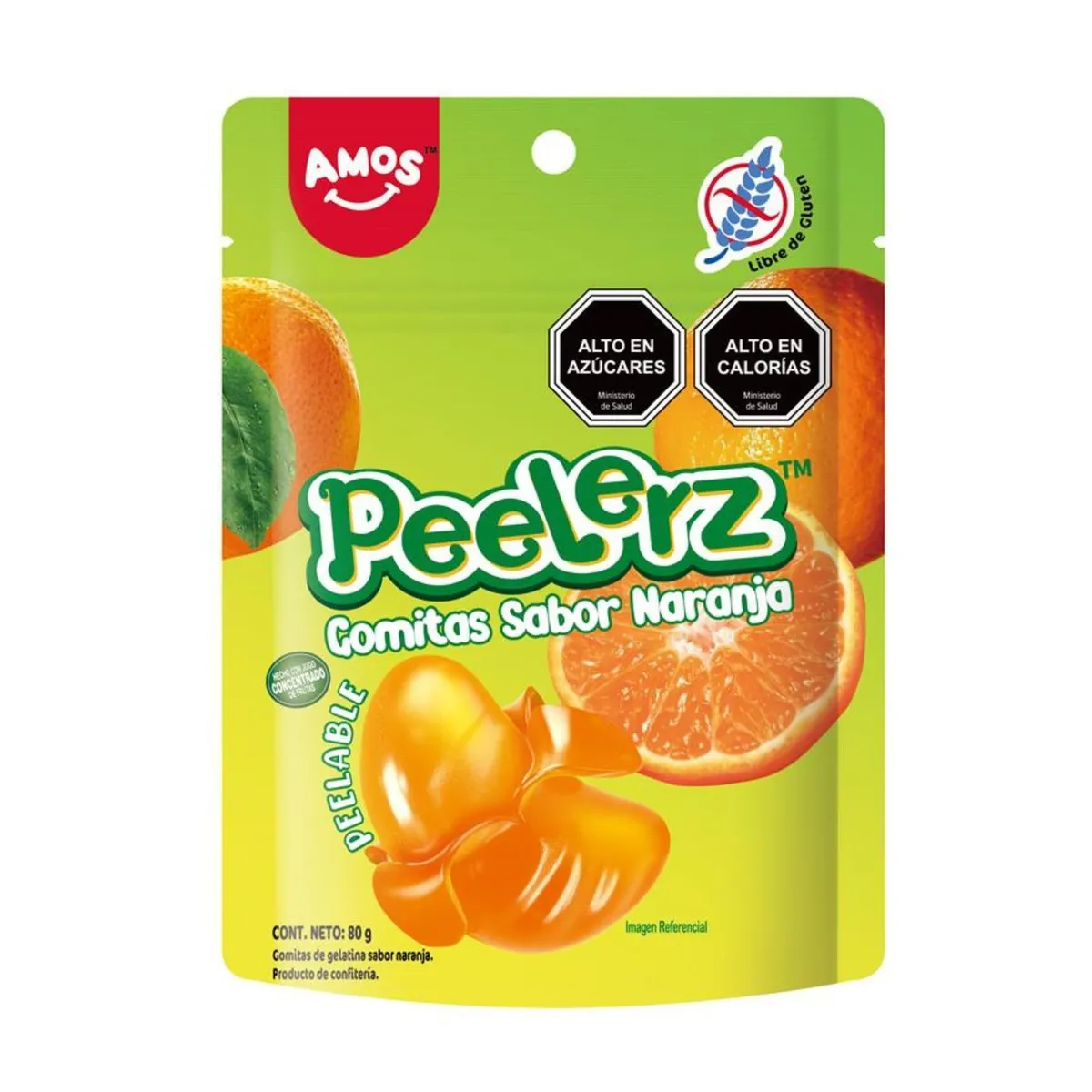AMOS - Gomitas Peelerz Sabor Naranja Amos 80 g