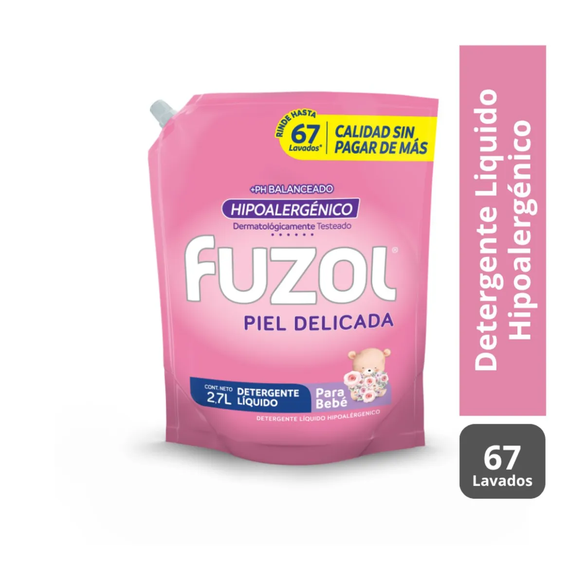 FUZOL - Detergente Líquido Hipoalergénico Piel Delicada Fuzol 2.7 lt