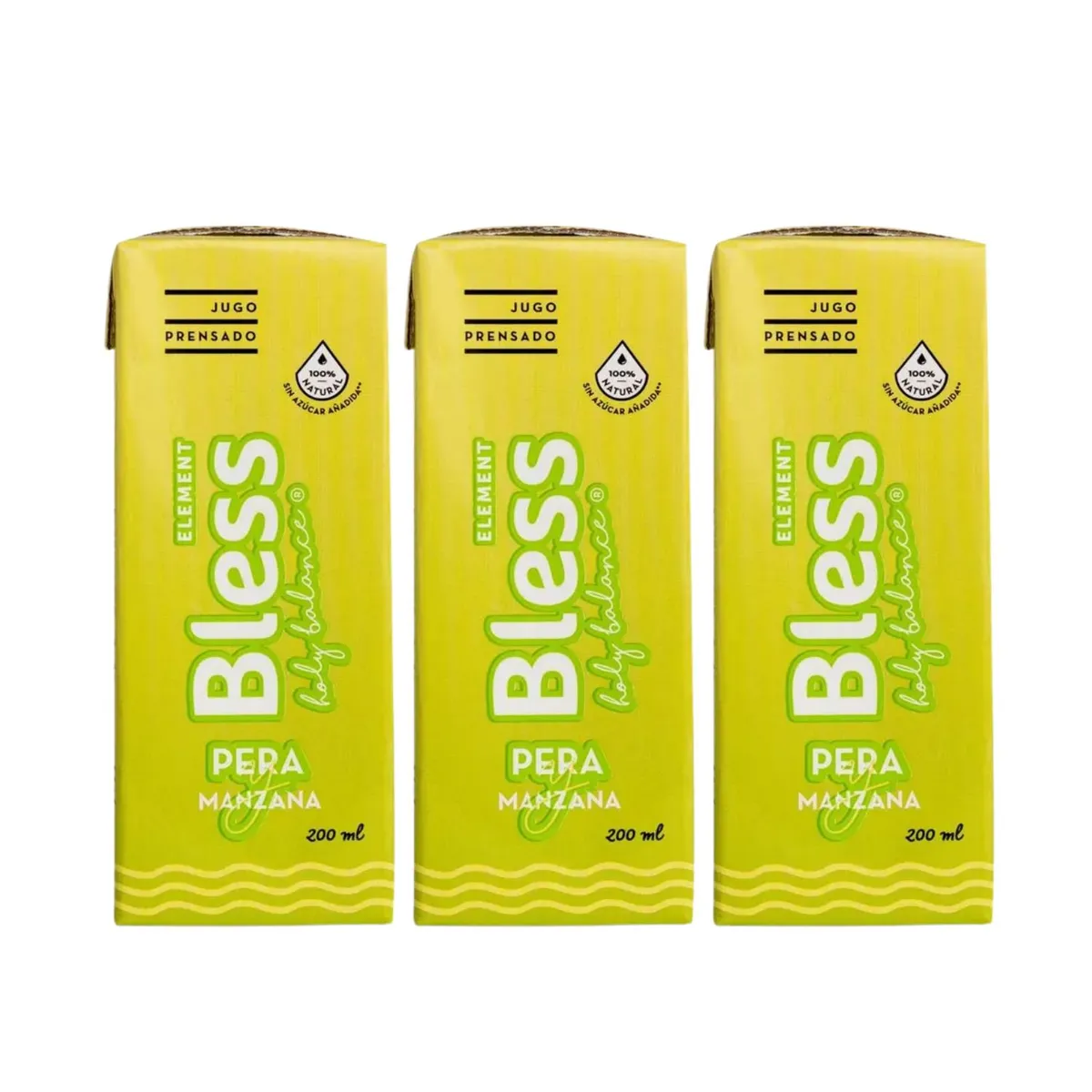 BLESS - Tripack Jugo Prensado Bless Pera y Manzana 3 x 200 ml