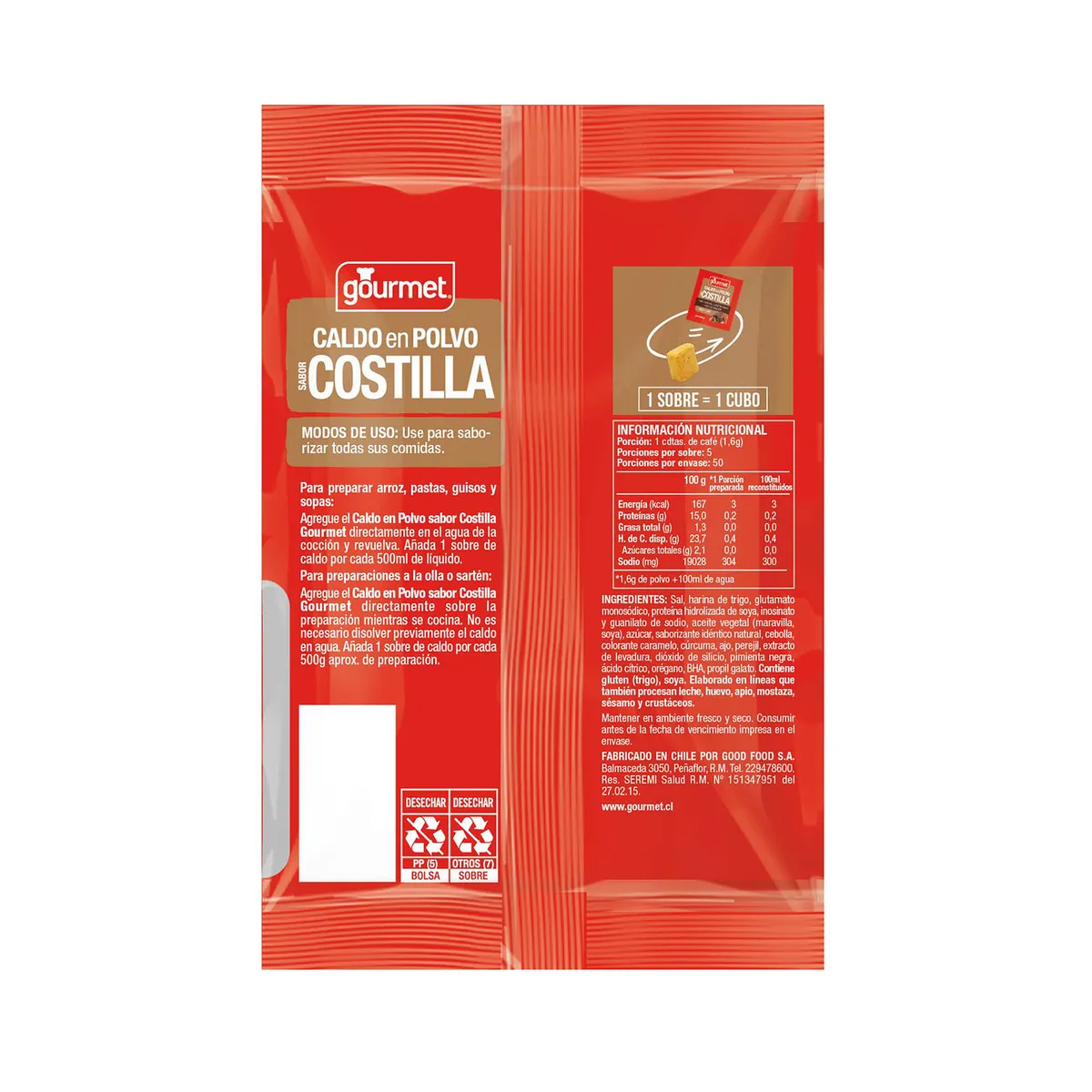 GOURMET - Caldo en Polvo Sabor Costilla Gourmet 10 Un