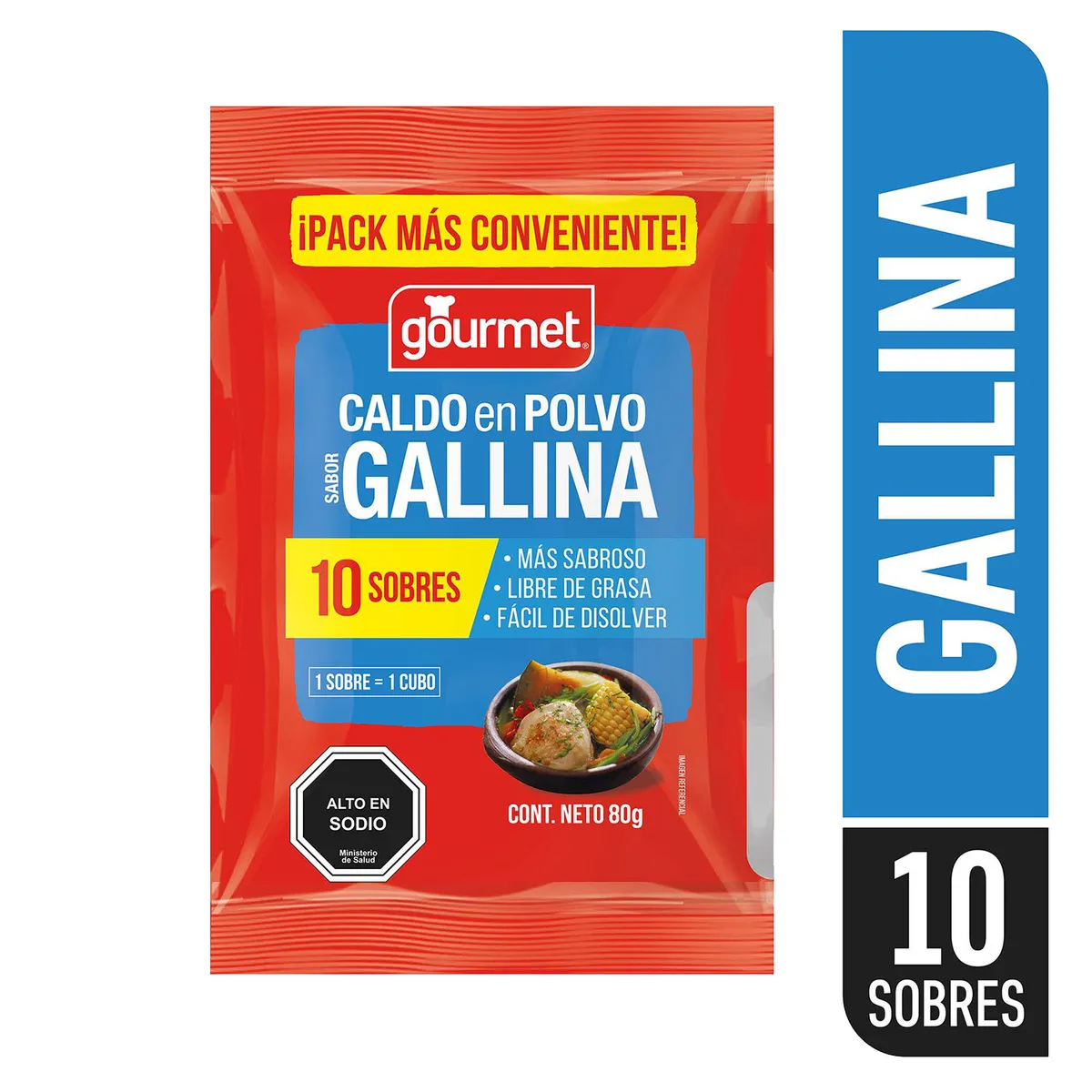 GOURMET - Caldo en Polvo Sabor Gallina Gourmet 10 Un