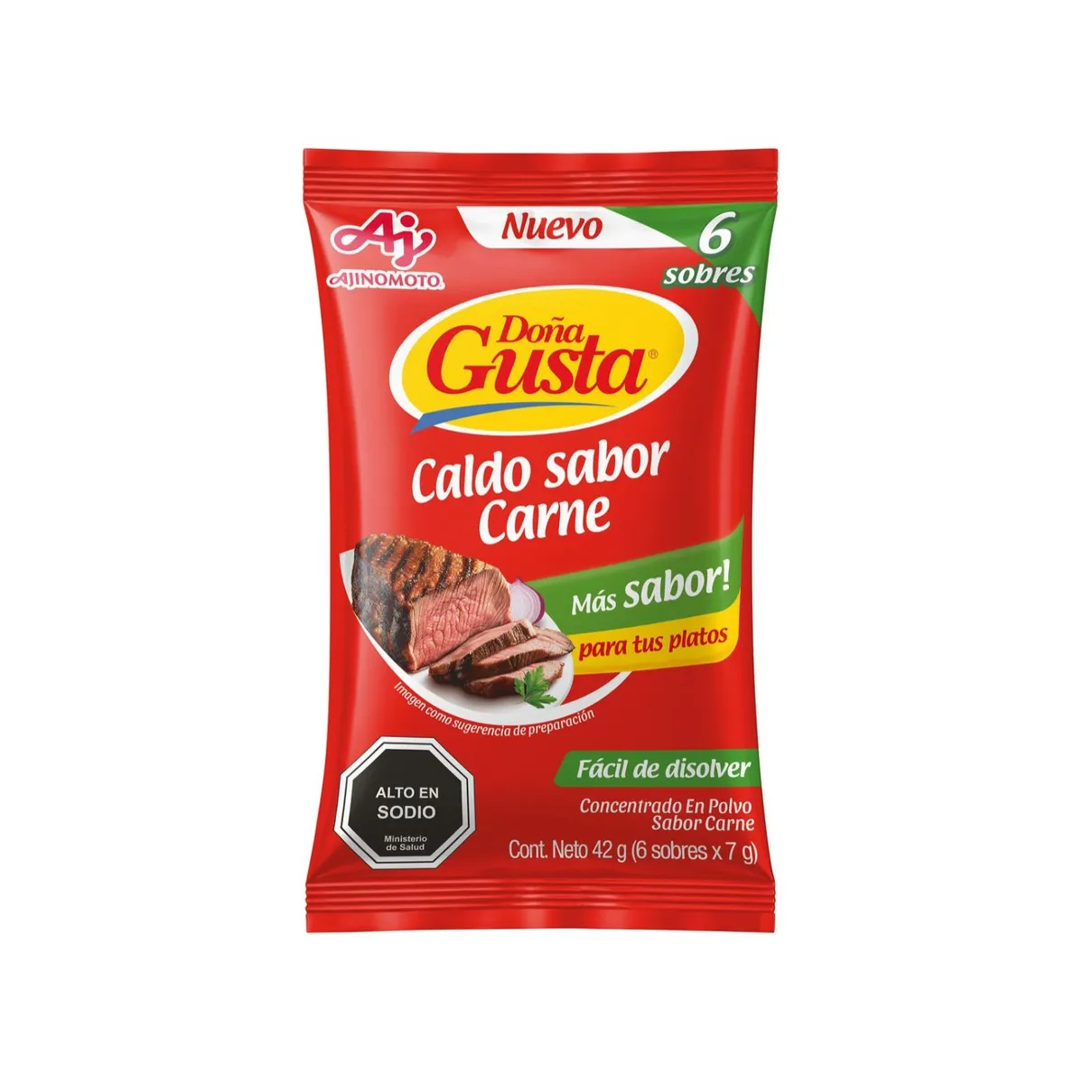 DOÑA GUSTA - Caldo en Polvo Doña Gusta Sabor Carne 6 Un