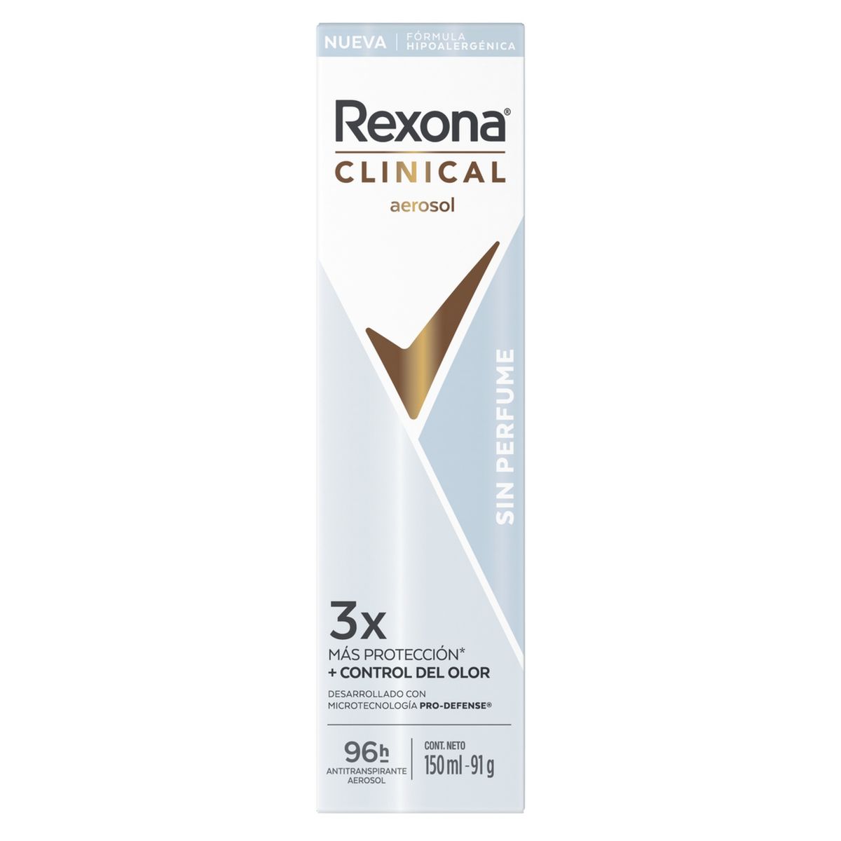 REXONA - Antitranspirante en Aerosol Clinical Sin Perfume Rexona 150 ml