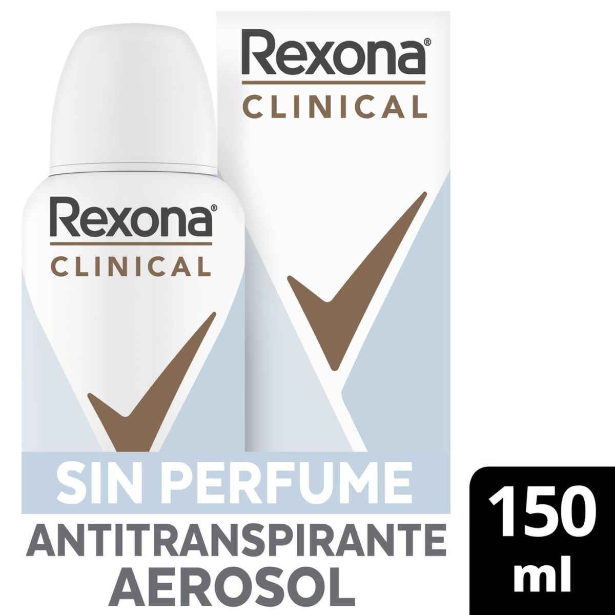 REXONA - Antitranspirante en Aerosol Clinical Sin Perfume Rexona 150 ml