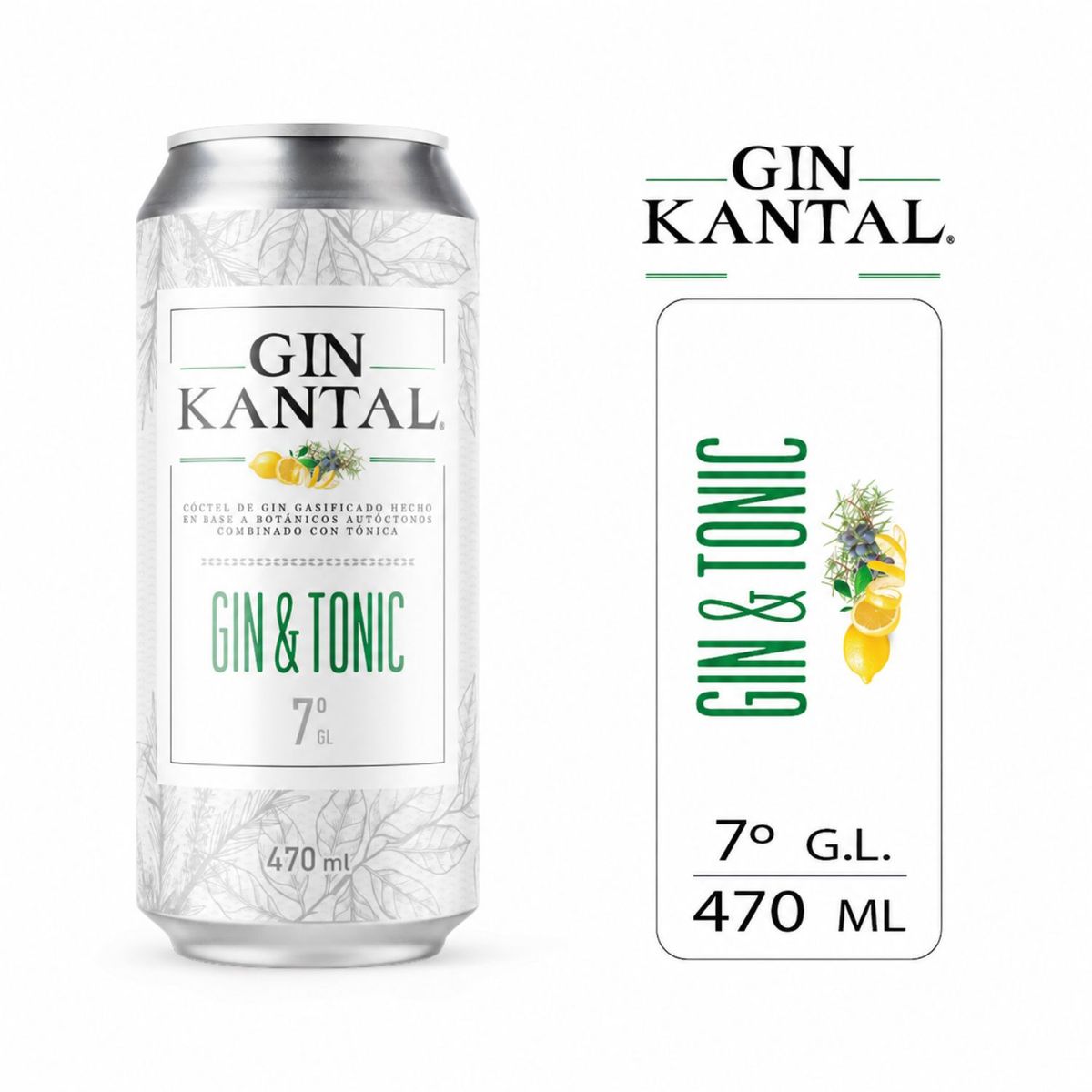 KANTAL - Cóctel Gin Tonic Kantal Lata 7° 470 ml