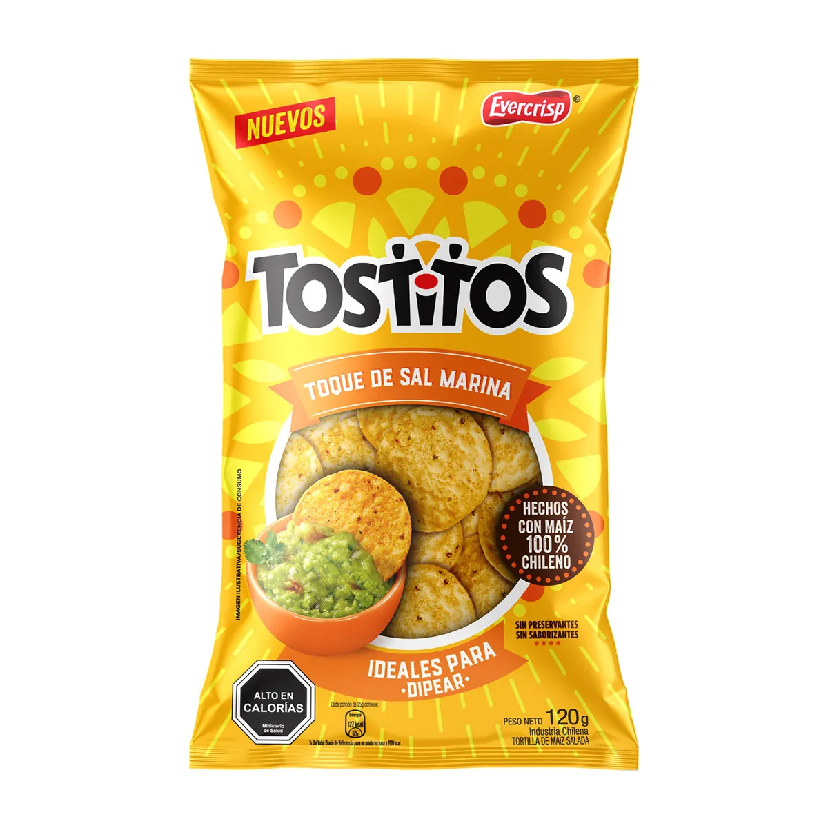 EVERCRISP - Snack Tortillas Tostitos con Sal de Mar Evercrisp 120 gr