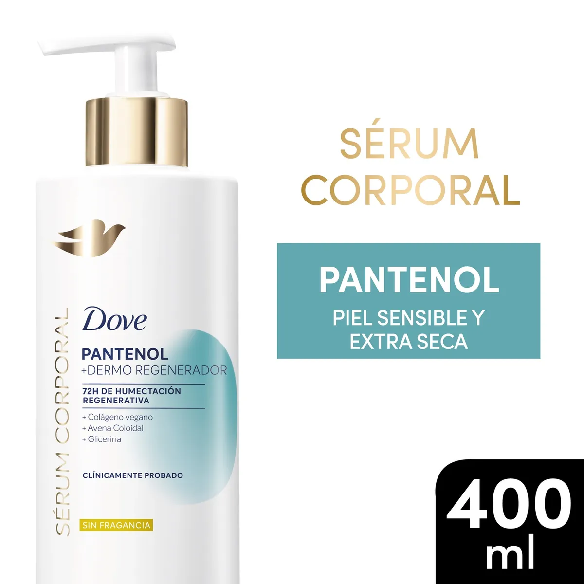DOVE - Sérum Corporal Pantenol Dermo Regenerador Dove 400 ml