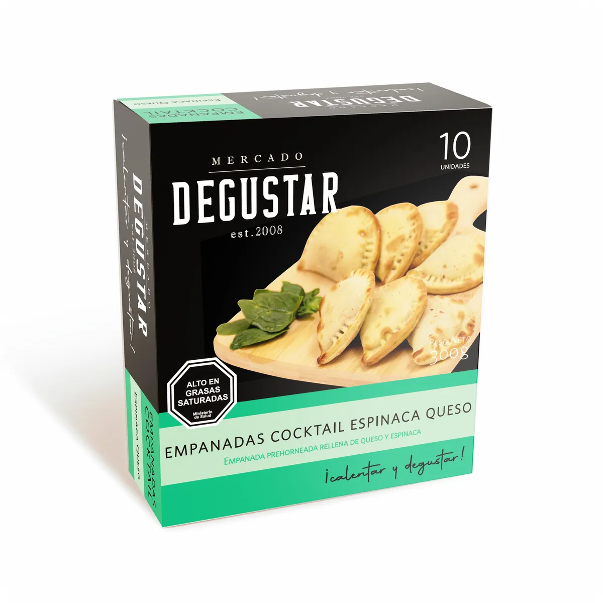 DEGUSTAR - Empanadas Cóctel Espinaca Queso Degustar 10 un