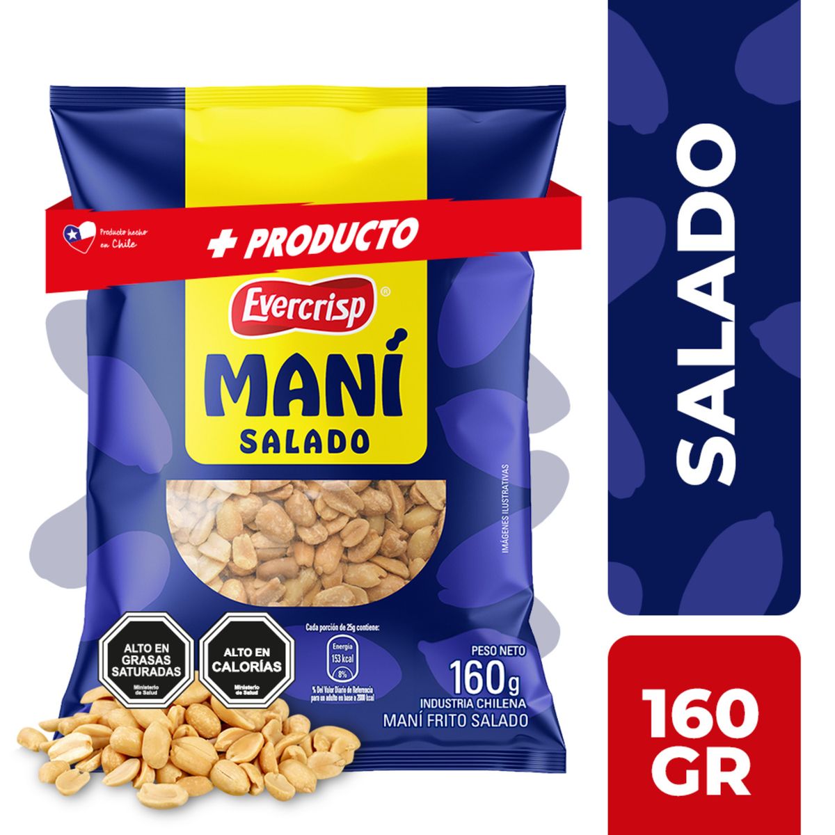 EVERCRISP - Maní con Sal Evercrisp 160 gr