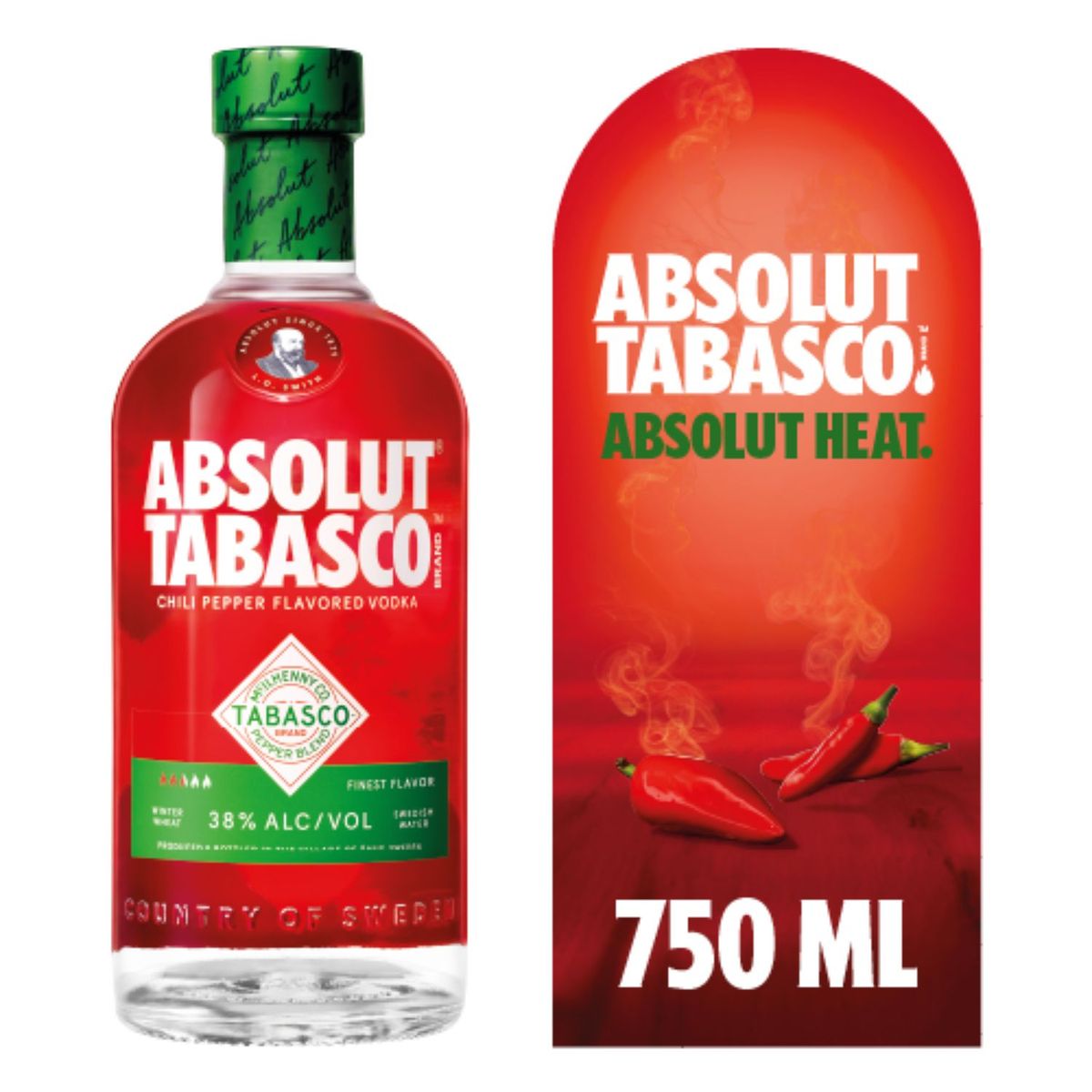 ABSOLUT - Vodka Absolut Tabasco 38° 750 ml