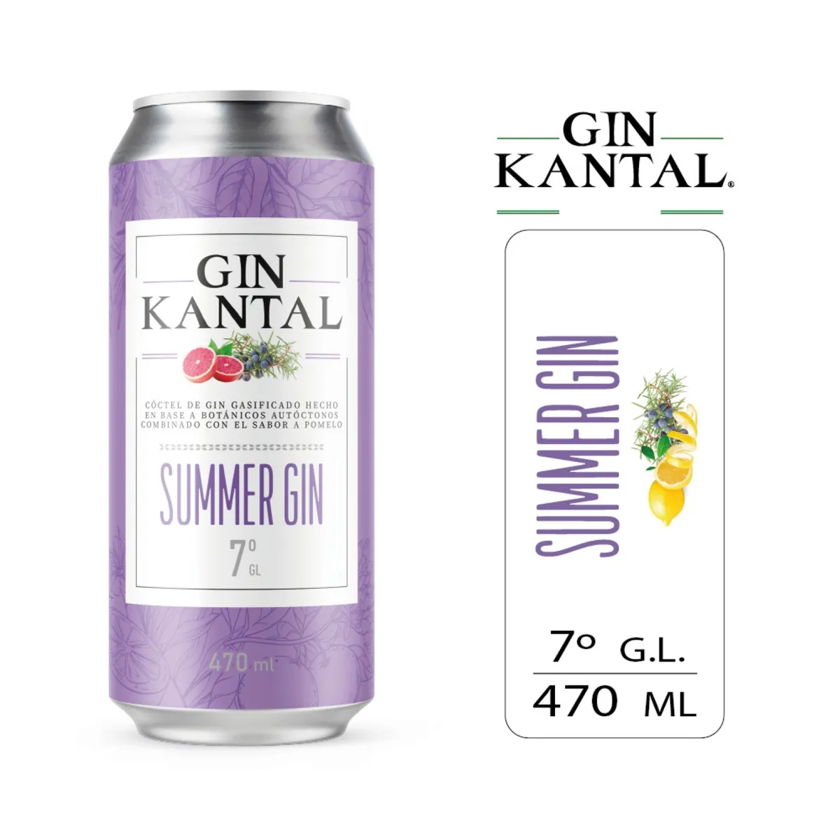 KANTAL - Cóctel Summer Gin Lata Kantal 7° 470 ml