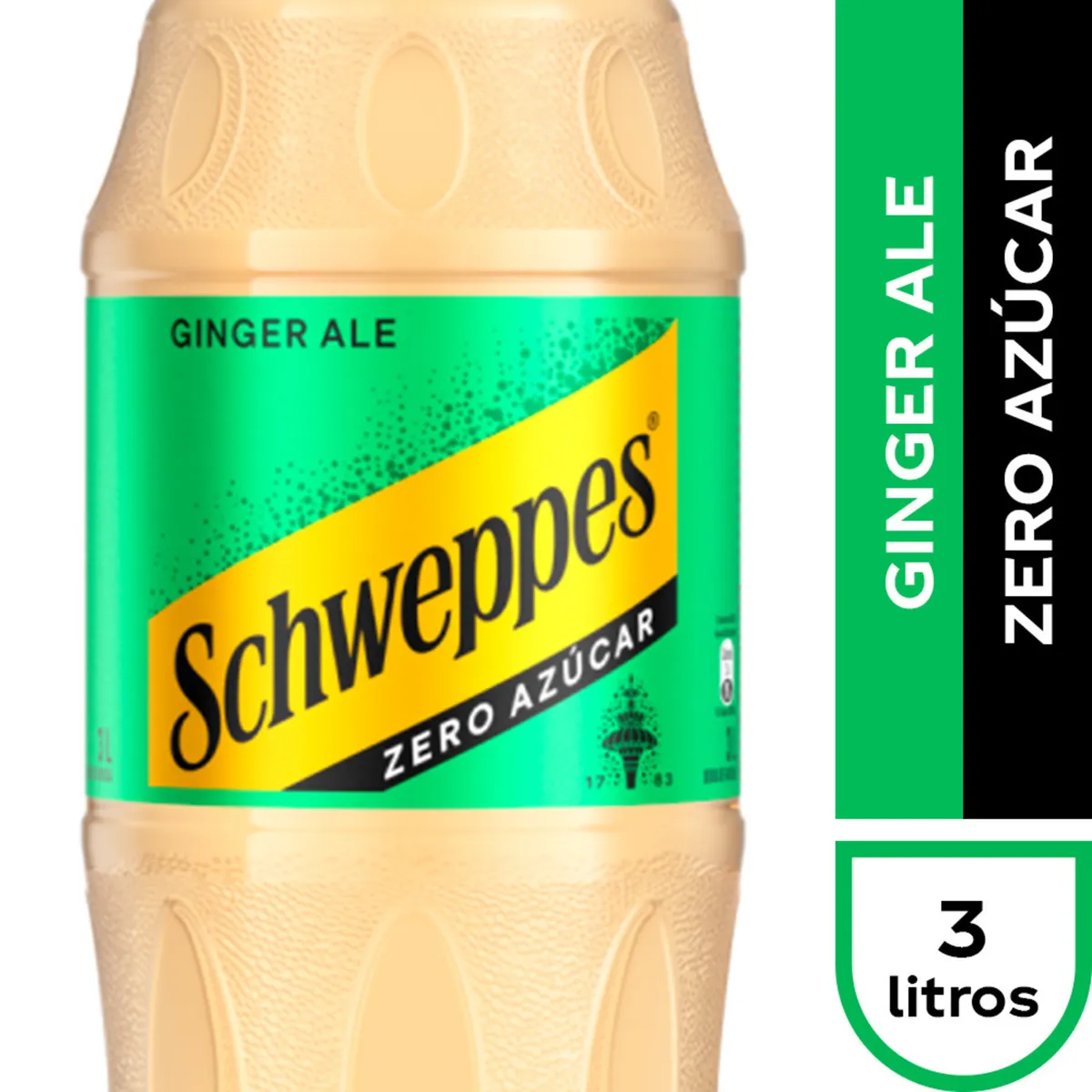 SCHWEPPES - Bebida Ginger Ale Zero Schweppes Desechable 3 L