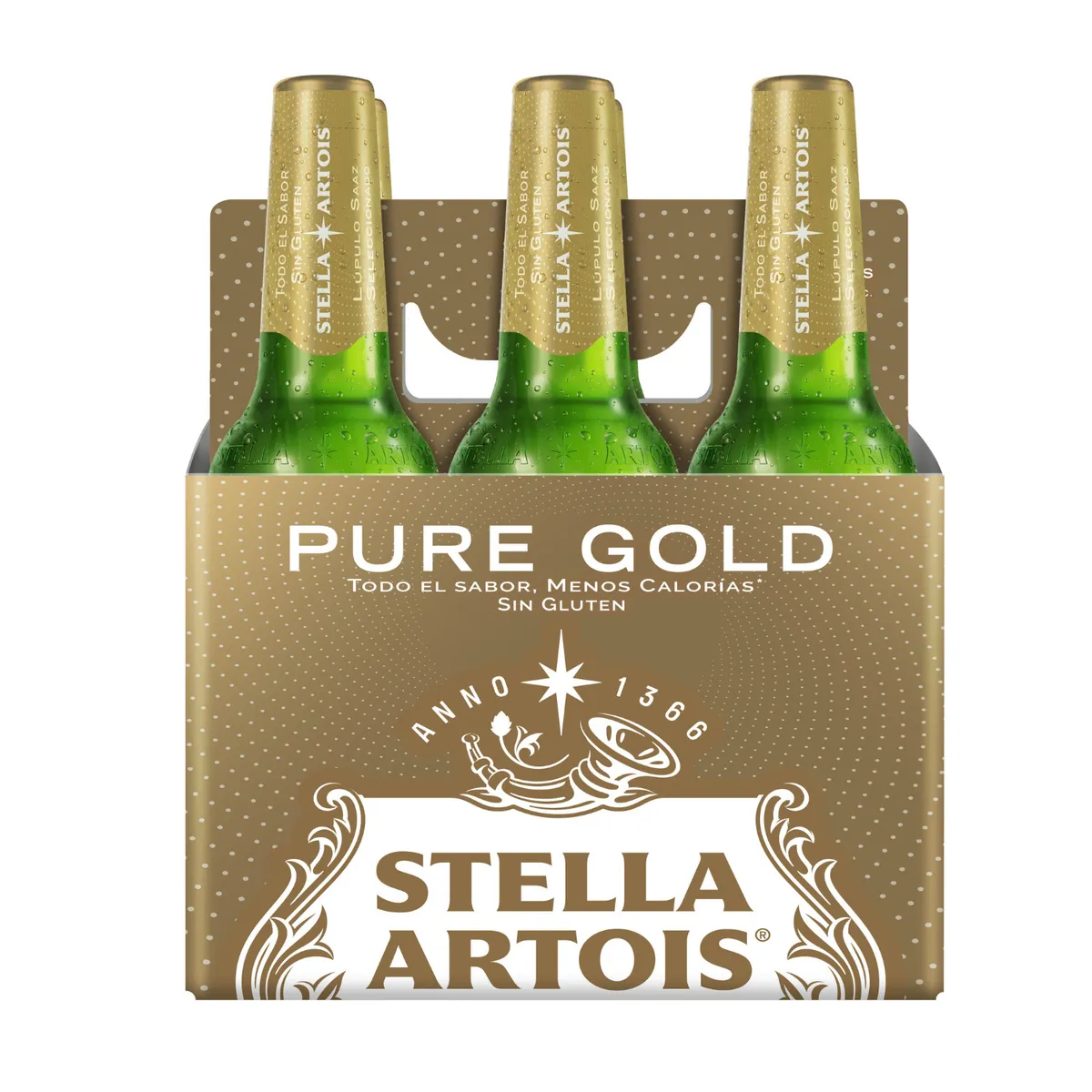  - Pack Cerveza Stella Artois Pure Gold Sin Gluten Botella 4.3° 6 x 330 ml