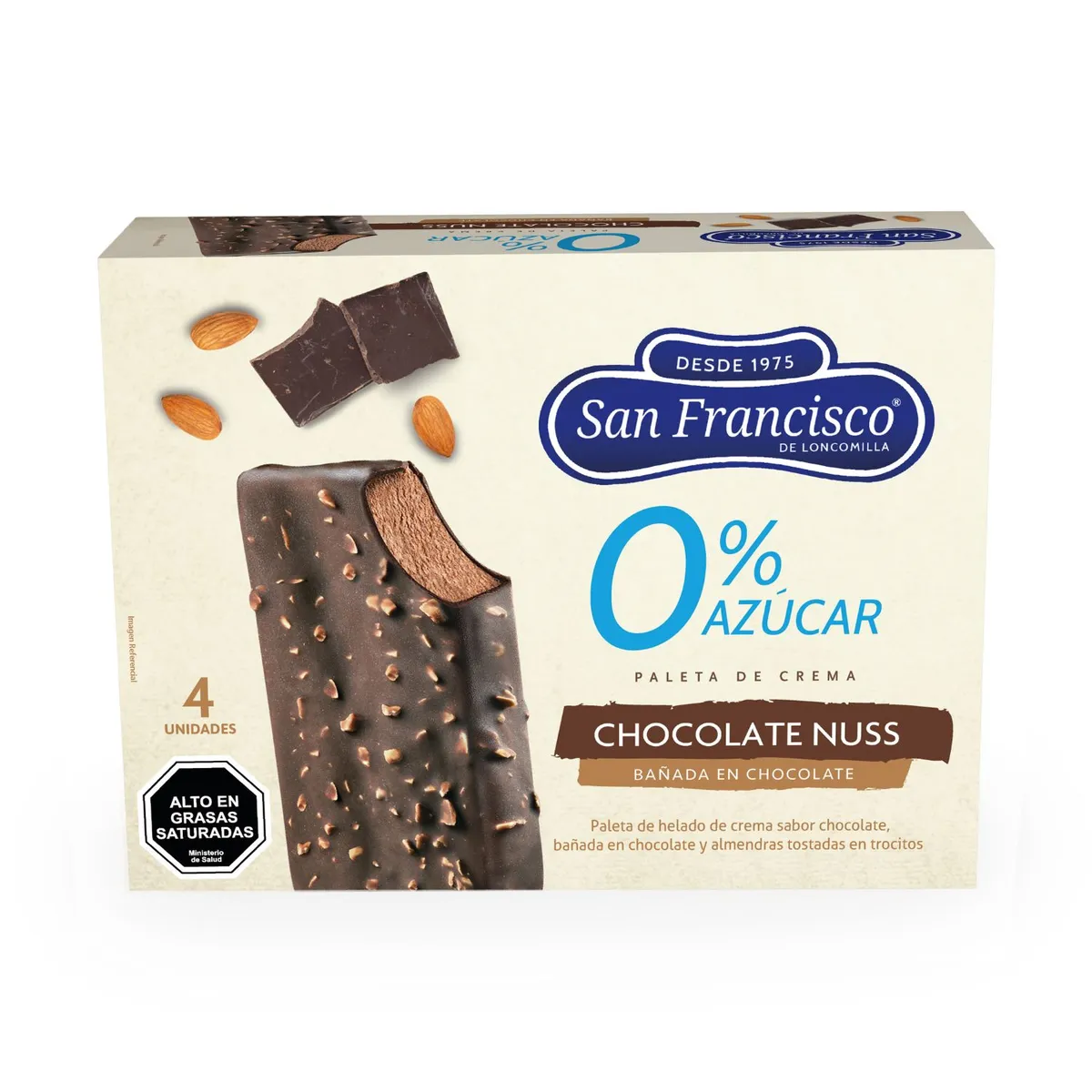 SAN FRANCISCO - Pack Helados 0 Azúcar Chocolate Nuss San Francisco 4 un
