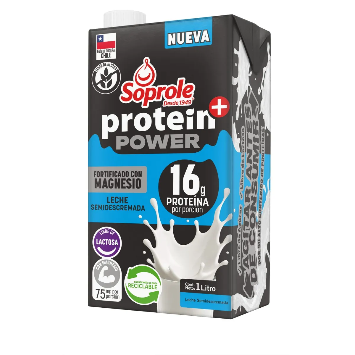 SOPROLE - Leche Semidescremada Natural Protein Power Soprole 1 lt