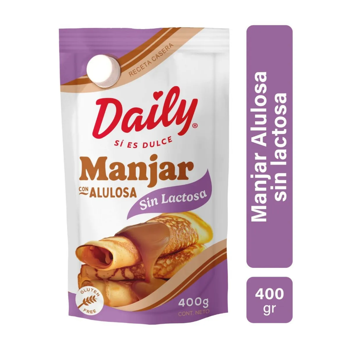 DAILY - Manjar con Alulosa Sin Lactosa Daily 400 gr