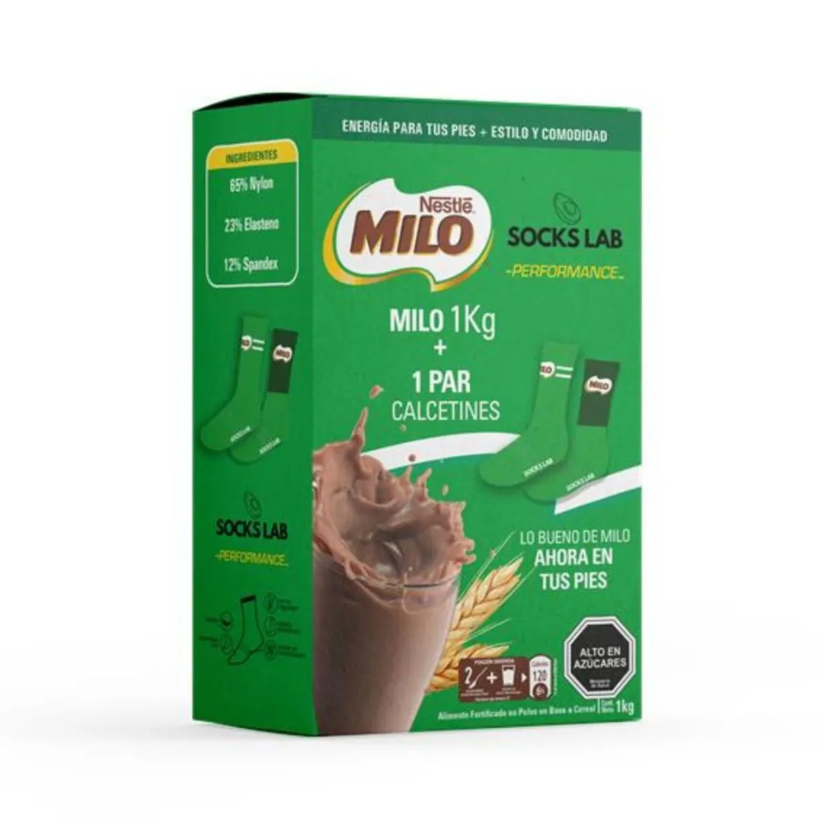 MILO - Saborizante en Polvo Milo Sabor Chocolate 1 Kg + Calcetines