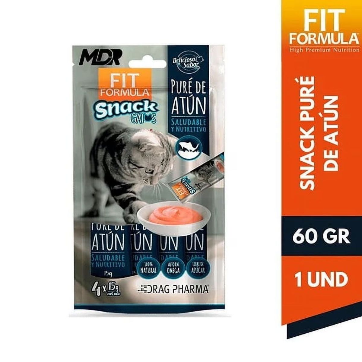FIT FORMULA - Snack Puré de Atún para Gatos Fit Formula 4 x 15 gr