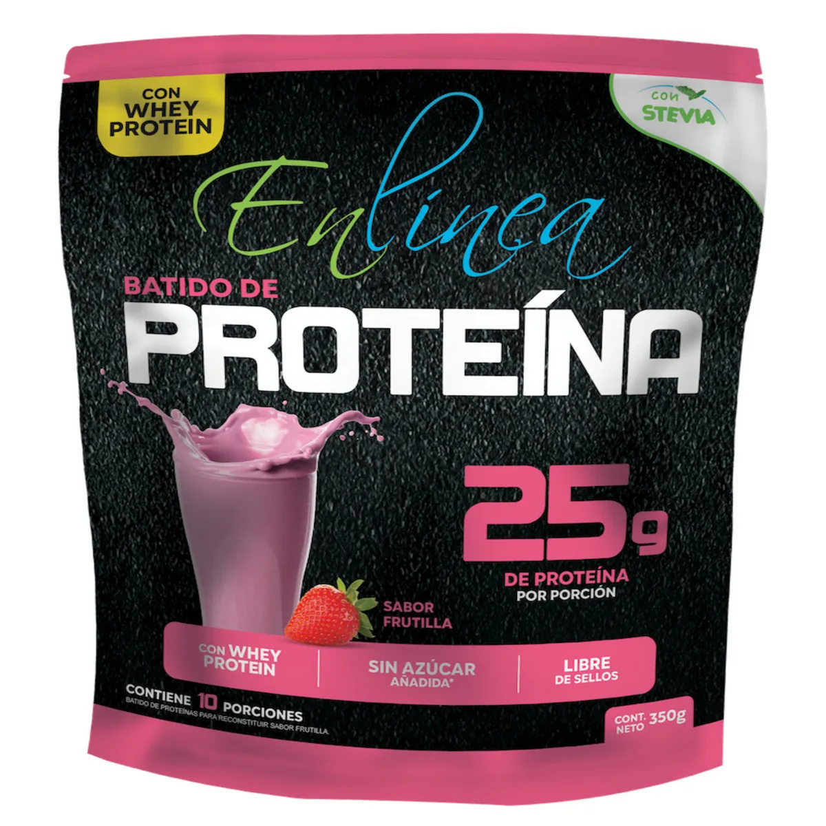 EN LINEA - Batido de Proteínas en Polvo Sabor Frutilla En Línea 350 gr