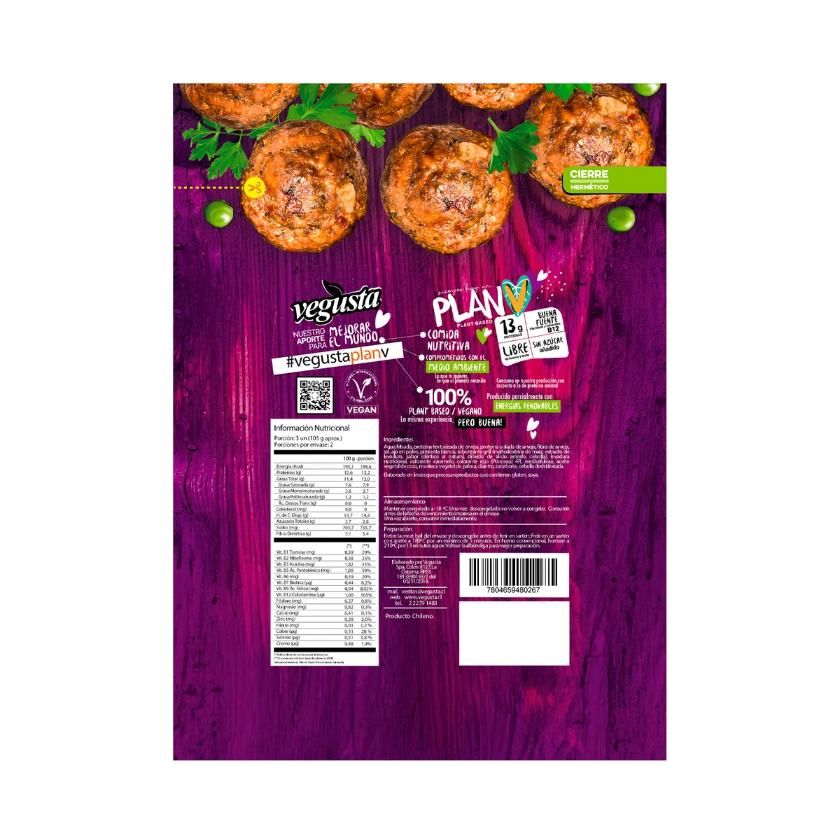 VEGUSTA - Albóndiga Vegetal Veggie Balls Vegusta 280 gr