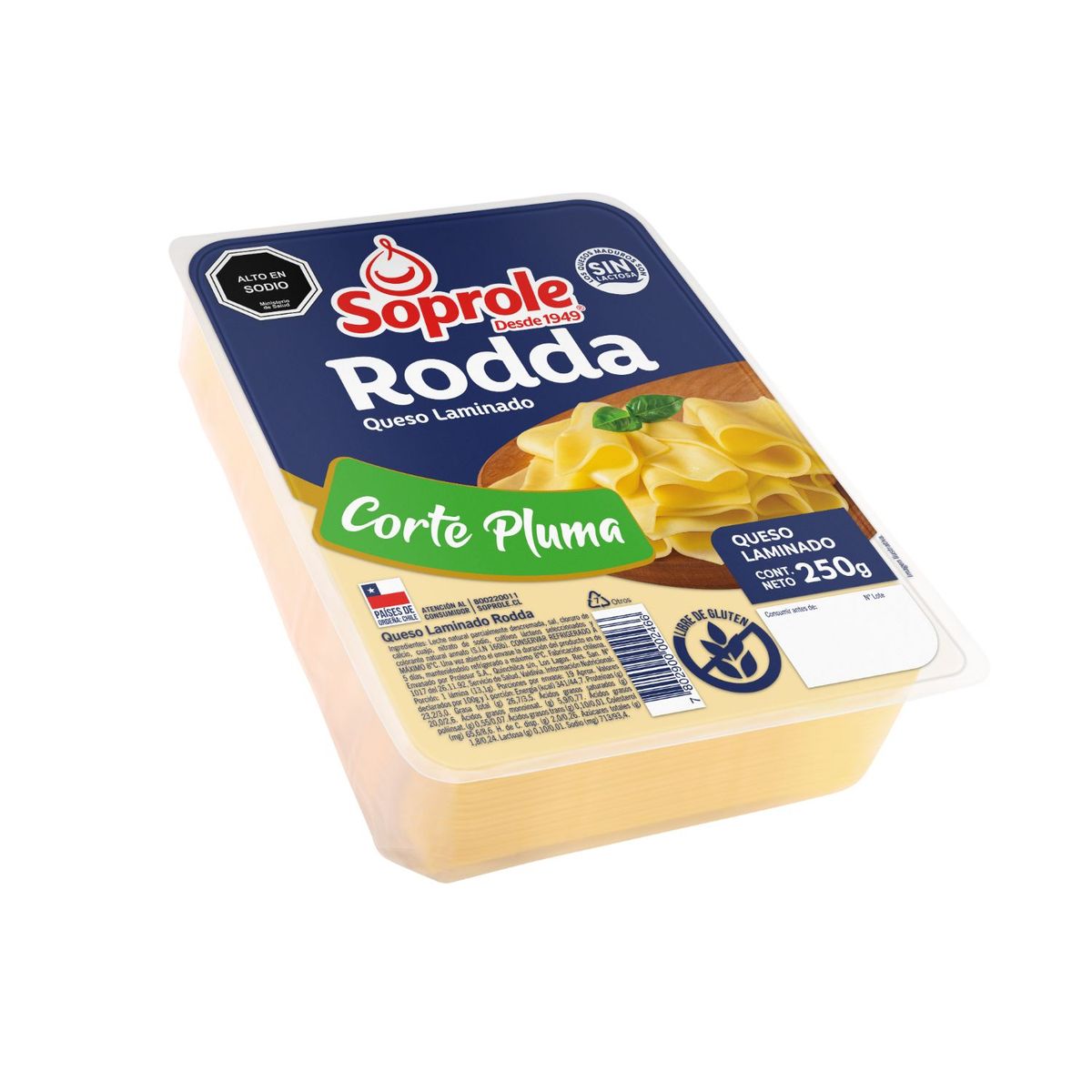 SOPROLE - Queso Laminado Rodda Corte Pluma Soprole 250 gr