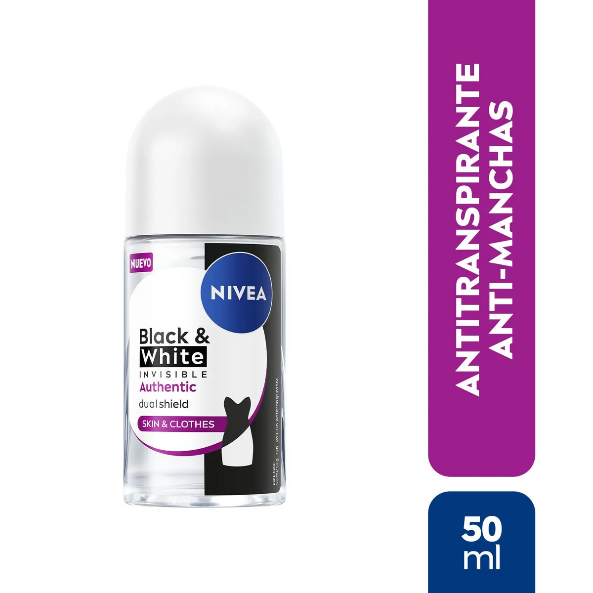 NIVEA - Antitranspirante Roll On Authentic Anti Manchas Mujer Nivea 50 ml