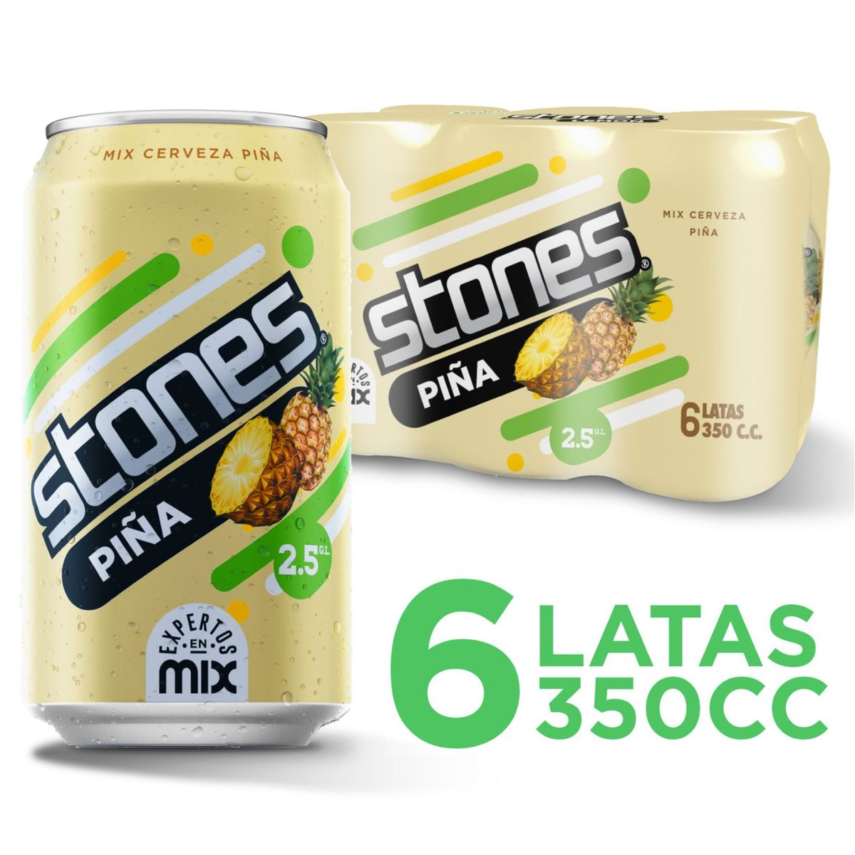 STONES - Pack Cerveza Stones Piña 2.5° 6 x 350 ml