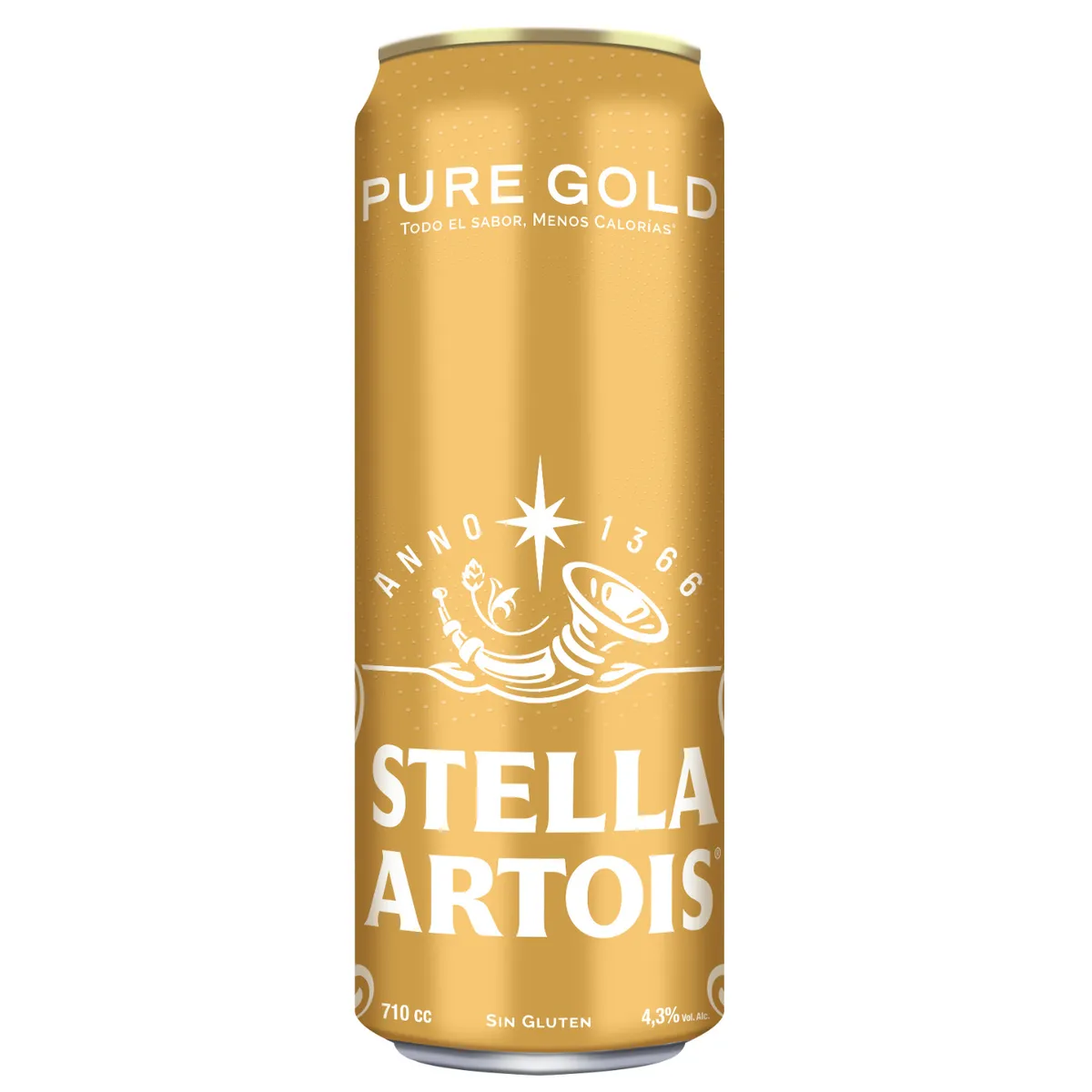 STELLA ARTOIS - Cerveza Stella Artois Lager Pure Gold Sin Gluten Lata 4.3° 710 ml