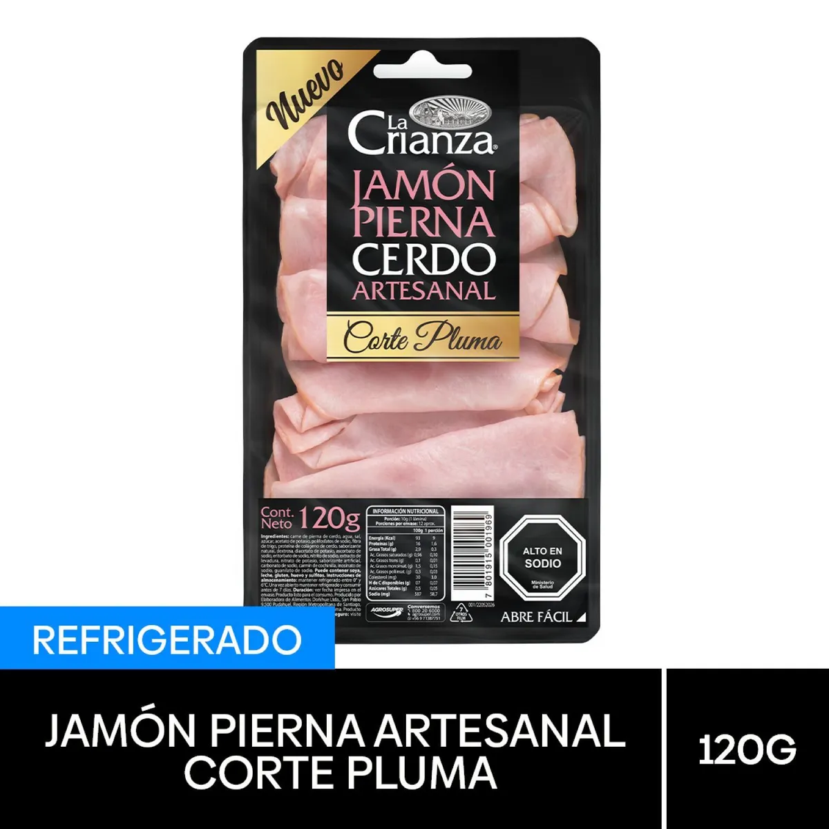 LA CRIANZA - Jamón Pierna Artesanal Corte Pluma La Crianza 120 gr