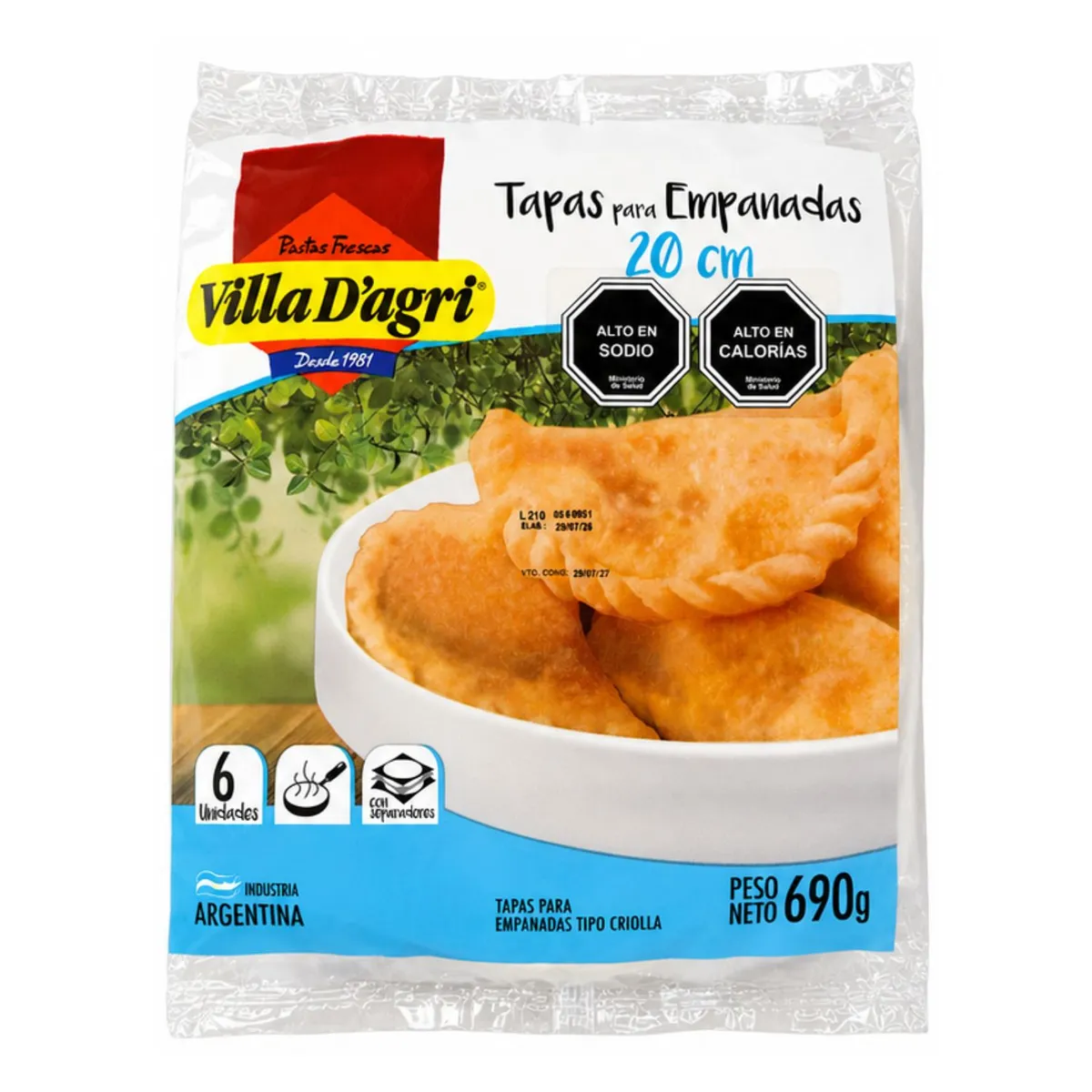 VILLA DAGRI - Masa para Empanadas Villa D'agri 6 un