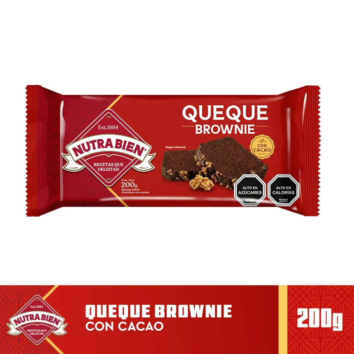  - Queque Brownie Familiar Nutra Bien 200 gr