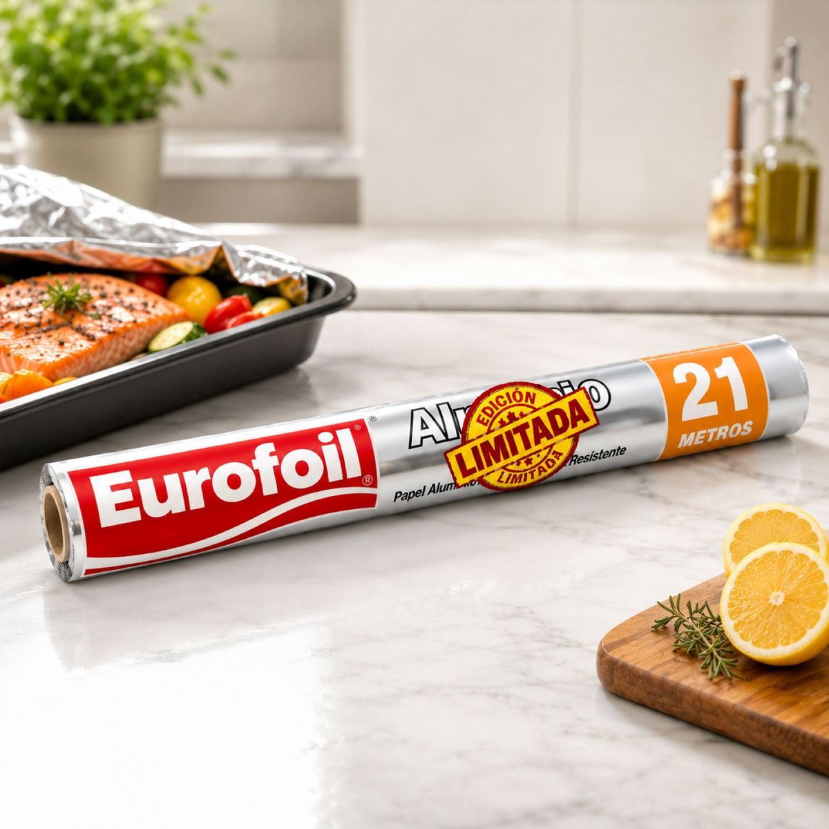 EUROFOIL - Papel Aluminio 21 mts Eurofoil 1 un