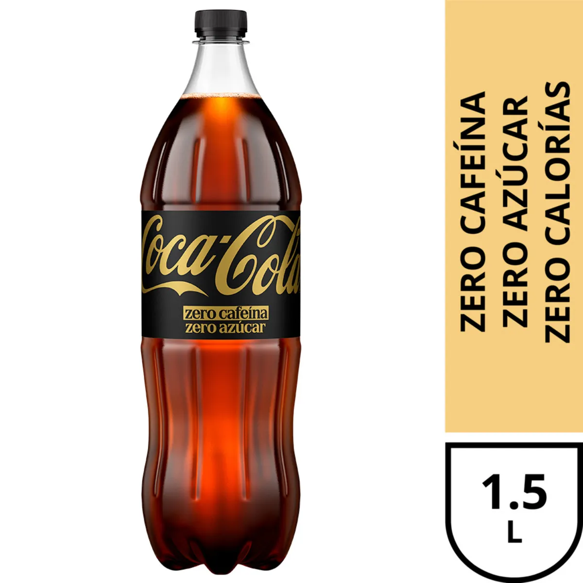 COCA COLA - Bebida Coca Cola Zero Cafeína Zero Azúcar Desechable 1.5 Lt