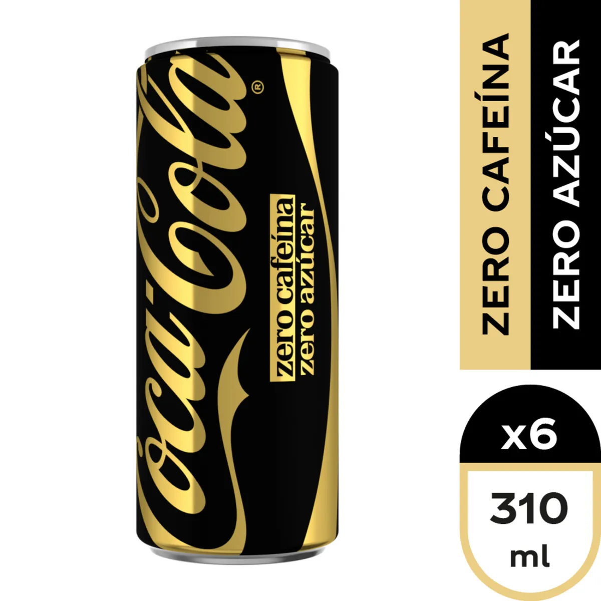 COCA COLA - Pack Bebida Coca Cola Zero Cafeína Zero Azúcar Lata 6 x 310 ml