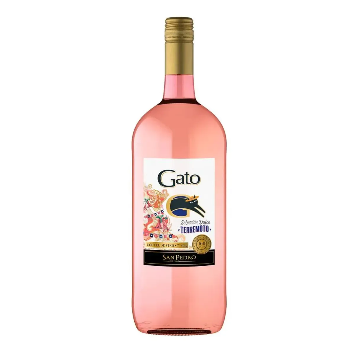 GATO - Cóctel de Vino Sabor Terremoto Gato Selección Dulce 7° 1.5 Lt